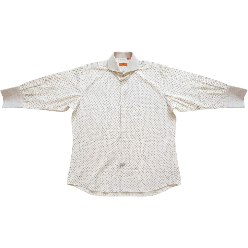 Steven Land Mens Polka Dot Dress Shirt  100% Cotton 17.5 34/35‎ EXC COND!